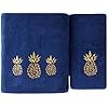 SKL Home by Saturday Knight Ltd. Gilded Pineapple Bath Towel, Navy