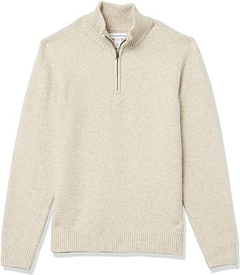 Amazon Essentials Men's long-sleeved soft touch quarter zip sweater