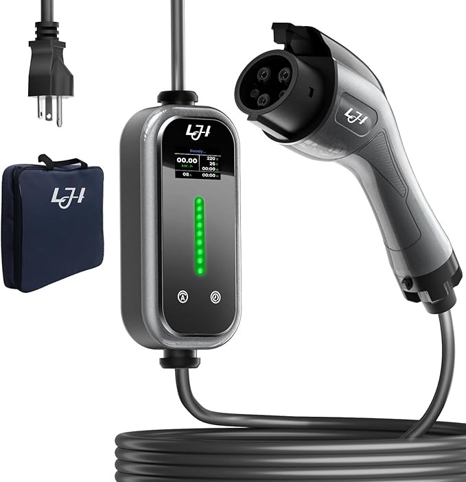 Portable fast EV charger,16A electric car charger with 25FT extension cable,120V-240V, compatible with J1772EV, fast charging, suitable for home and travel use