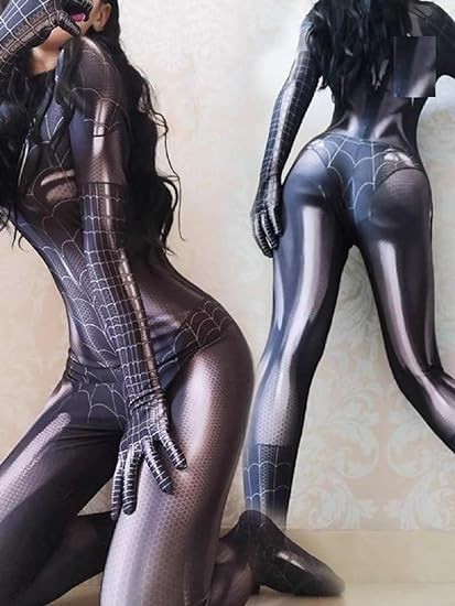 lixrysod Women's Halloween Cosplay Costume Stretch Breathable Halloween Costume Milk Silk Fabrics Cosplay Bodysuit