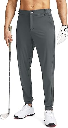 Soothfeel Men's Golf jogging pants, slim stretch sweatpants with 5 pockets Running travel dress Working pants for men
