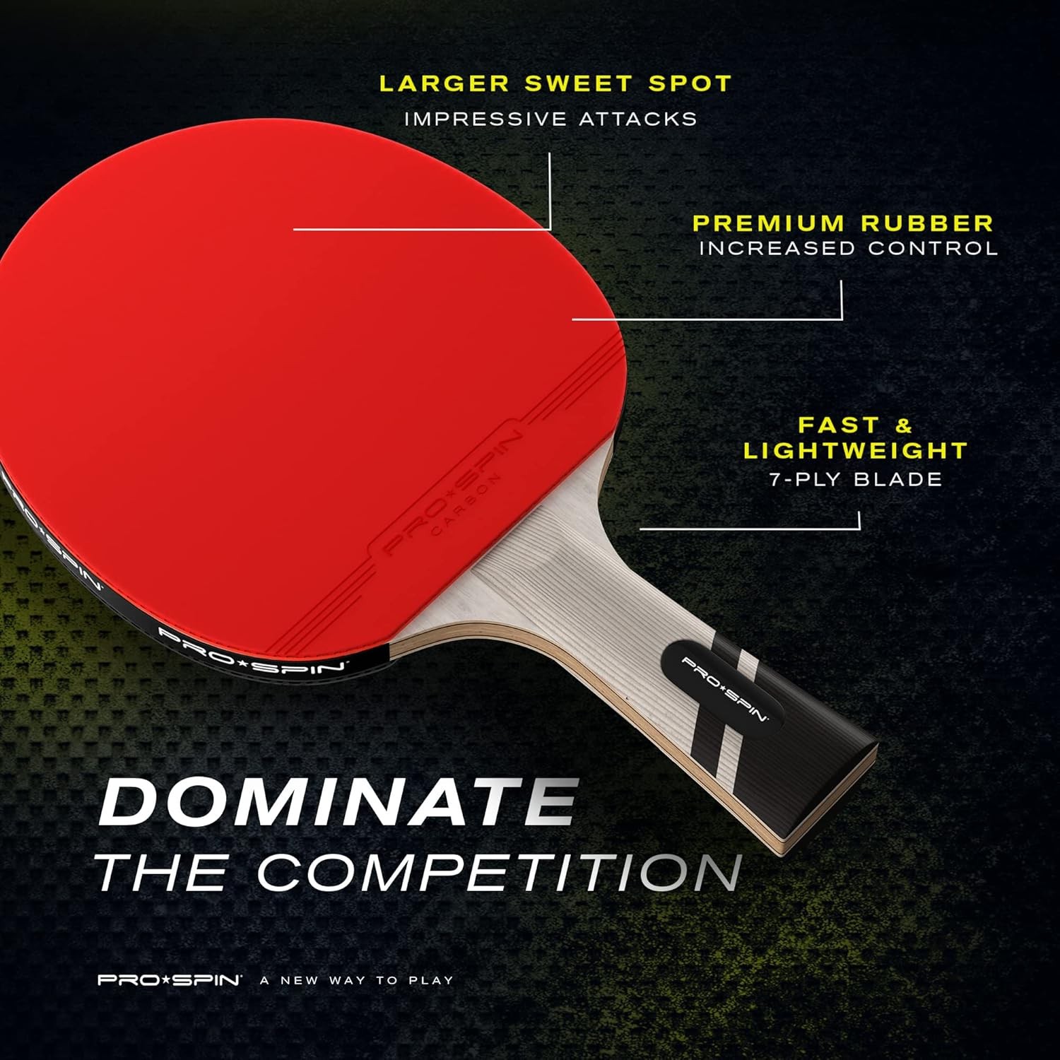 PRO SPIN Ping Pong Paddles - Professional Level Table Tennis Rackets with Carbon Fiber for Superior Control | 7-Ply Blade, Premium Rubber, 2.0mm Sponge |...