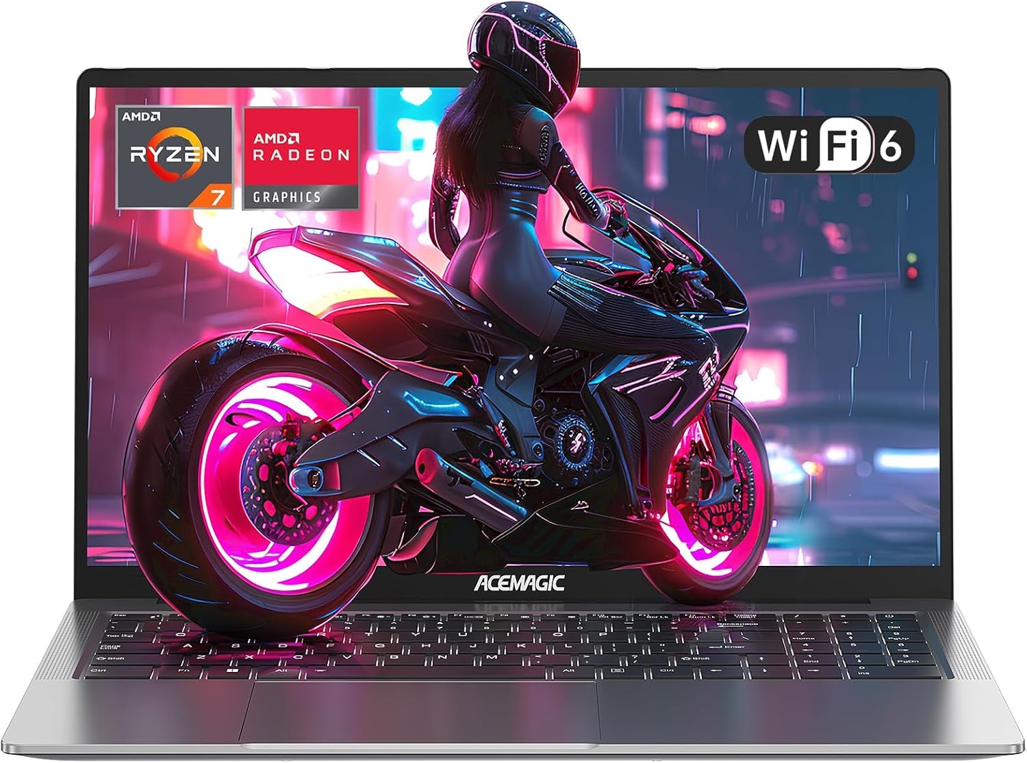 ACEMAGIC News Gaming Laptops 2024, AMD Ryzen 7 5700U with Radeon RX Vega 8 graphics card, 16.3-inch FHD display, 16GB RAM, 512GB NVMe SSD, backlit keyboard, Type-C (full function), WiFi 6, 53Wh batter