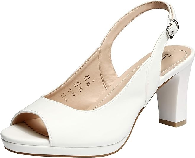 DREAM PAIRS Women’s Sexy High Chunky Heels Peep Toe Platform Block Slingback Dress Pumps Shoes
