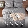 Bedsure California King Comforter Set Grey - Bed in a Bag California King Size 7 Pieces, GentleSoft™ Pintuck Bed Set Gift for Family, Pinch Pleat Grey Comforter with Sheets, Pillowcases & Shams