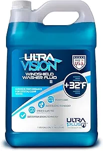 UltraVision Windshield Washer Fluid - Advanced formula, suitable for car windshield wipers, clear vision in weather conditions +32F - All-weather - 1 liquid gallon