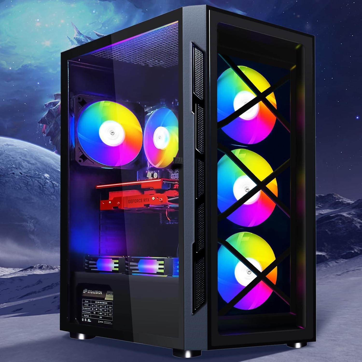 STGAubron Gaming Desktop,Intel Core i5-10400F up to 4.3G,GeForce RTX 2070 8G GDDR6,32G DDR4,2T SSD,WiFi,BT 5.0,RGB Fan x 6,RGB Keyboard&Mouse&Mouse Pad,RGB BT Sound Bar,RGB BT Gaming Mic,W11H64