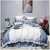 100% Pure Cotton 4-Piece Set with Embroidered Pattern and Elegant Quilt Cover with Embroidered Decorative Pillowcase