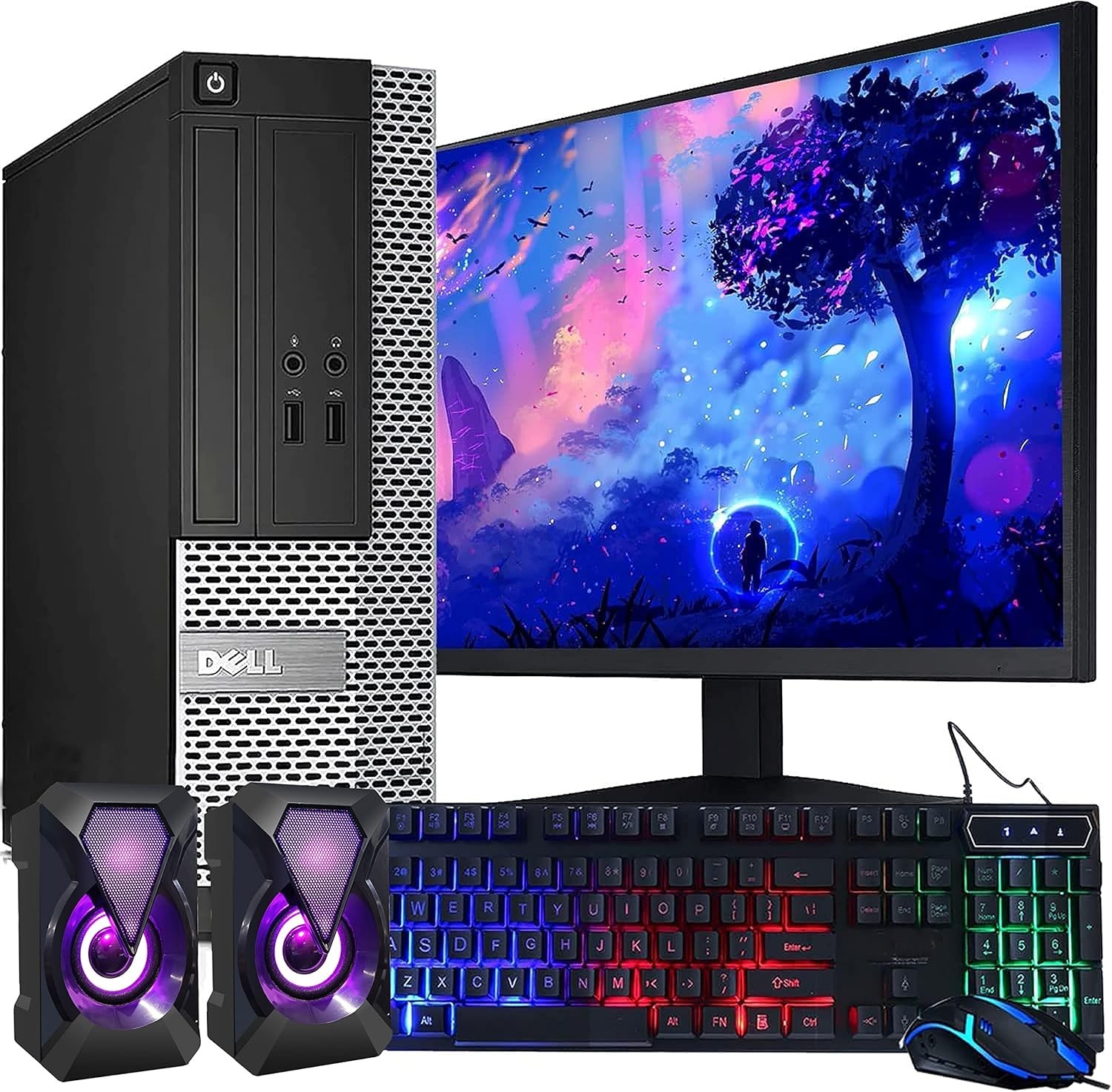 Dell OptiPlex Computer Desktop Intel Core i5 3rd Generation 3.2 GHz, 16GB RAM, 2TB HDD, New 22-inch LED Monitor, RGB Keyboard and Mouse, WiFi, Windows 10 Pro (Refurbished)