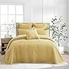 Levtex Home - Mills Waffle - King Quilted Bedspread Set - Ochre Cotton Waffle - Bedspread Size (122 x 106in.), Sham Size (36 x 20in.)