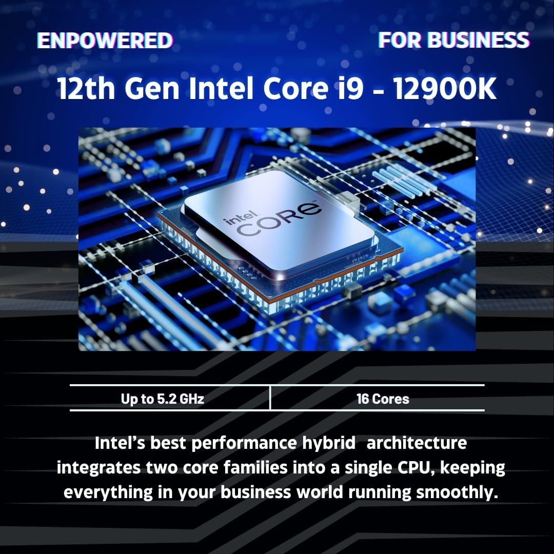 Dell OptiPlex 3000 Series Business Tower Desktop, Intel Core i9-12900K, 64GB RAM, 2TB SSD, DVD-RW, Display Port, RJ-45, HDMI, Wired KB and Mouse, Wi-Fi, Windows 11 Pro ,black