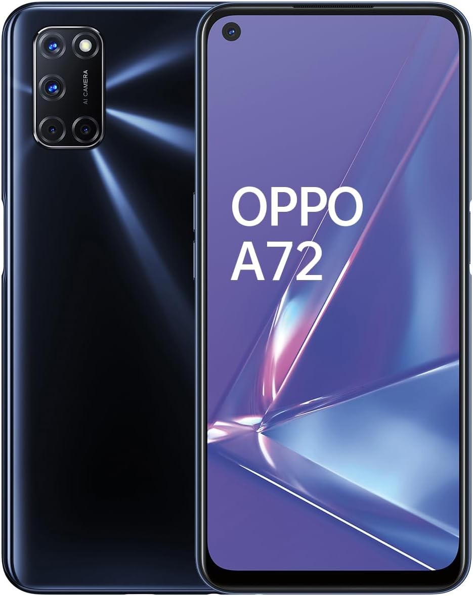 OPPO A72 Single-SIM 128GB (GSM Only | No CDMA) Factory Unlocked 4G/LTE Smartphone (Twilight Black) - International Version