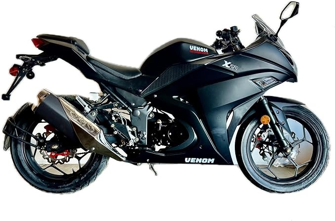 125CC NINJA VENOM X22 motorcycle 4-speed, 4-stroke, full-size 43.18cm wheel beginner bicycle, two seats with MCO title and sales bill matte black
