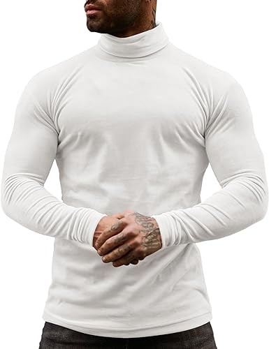 Men's slim-fit high-neck T-shirt Lightweight thermal jumper long sleeve undershirt