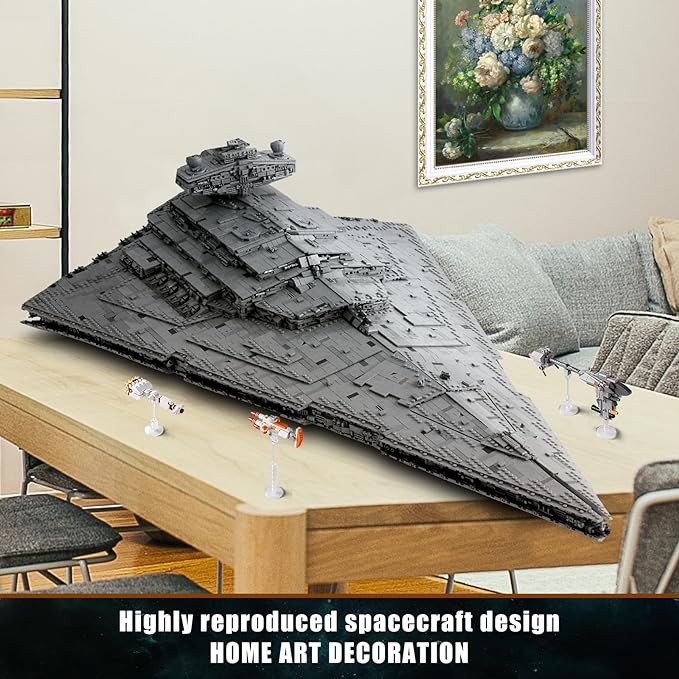 WLOXBKF MOC Super Star Destroyer Model, Venator-Class Republic Attack Cruiser Building Toy,Buildable Toy Model Gifts, UCS Collection Toy Building Kit for Adults Compatible with Star Wars 6685+Pcs