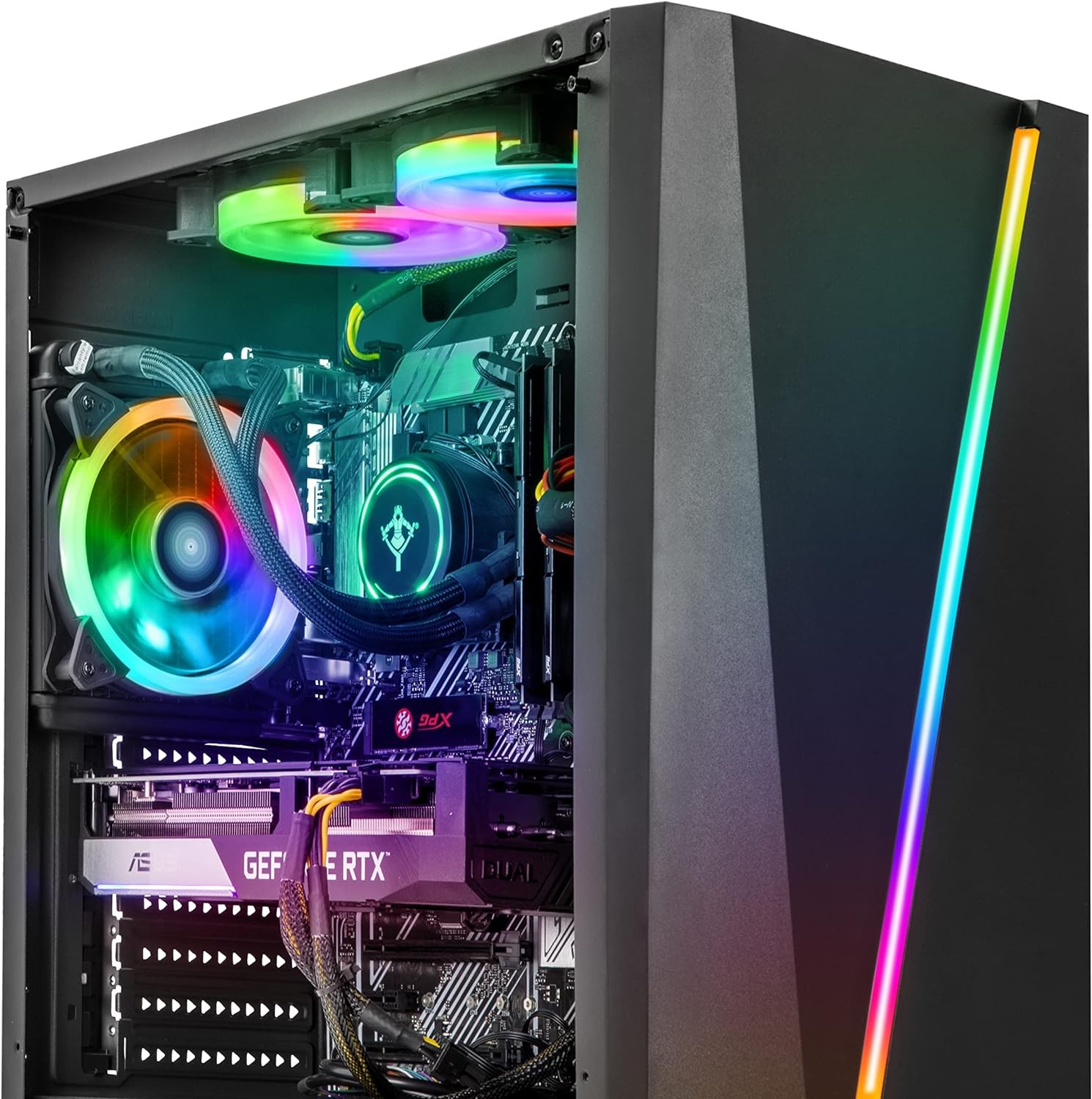 YEYIAN Kunai X12 Gaming PC Desktop Computer, Intel i7-11700F 8-Core 2.5GHz, GeForce RTX 3060 Ti 8GB GDDR6, 1TB NVMe SSD, 16GB DDR4 3200MHz, ARGB Fans, Windows 11, WiFi 5, BT 5.0, 650W Gold PSU