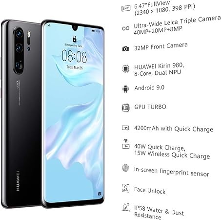 Huawei P30 Pro 128GB 8GB RAM VOG-L29 International Version - Midnight Black