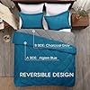 Basic Beyond King Size Comforter Set - Blue Comforter Set King, Reversible King Bed Comforter Set for All Seasons, Algiers Blue/Charcoal
