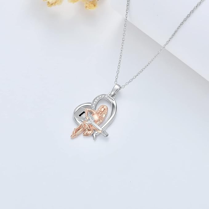 MISTBEE Violinist Necklace Sterling Silver Crystal Jewelry Saxophone Cello Necklace Musical Gift for Ladies Girls Daughters