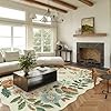 Lahome Floral 9x12 Area Rugs for Living Room Bedroom, Soft Washable Rugs 9x12 Stain Resistant, Ultra-Thin Non-Slip Boho Dining Room Rug Non-Shedding Accent Carpet for Office(9x12ft,Beige)