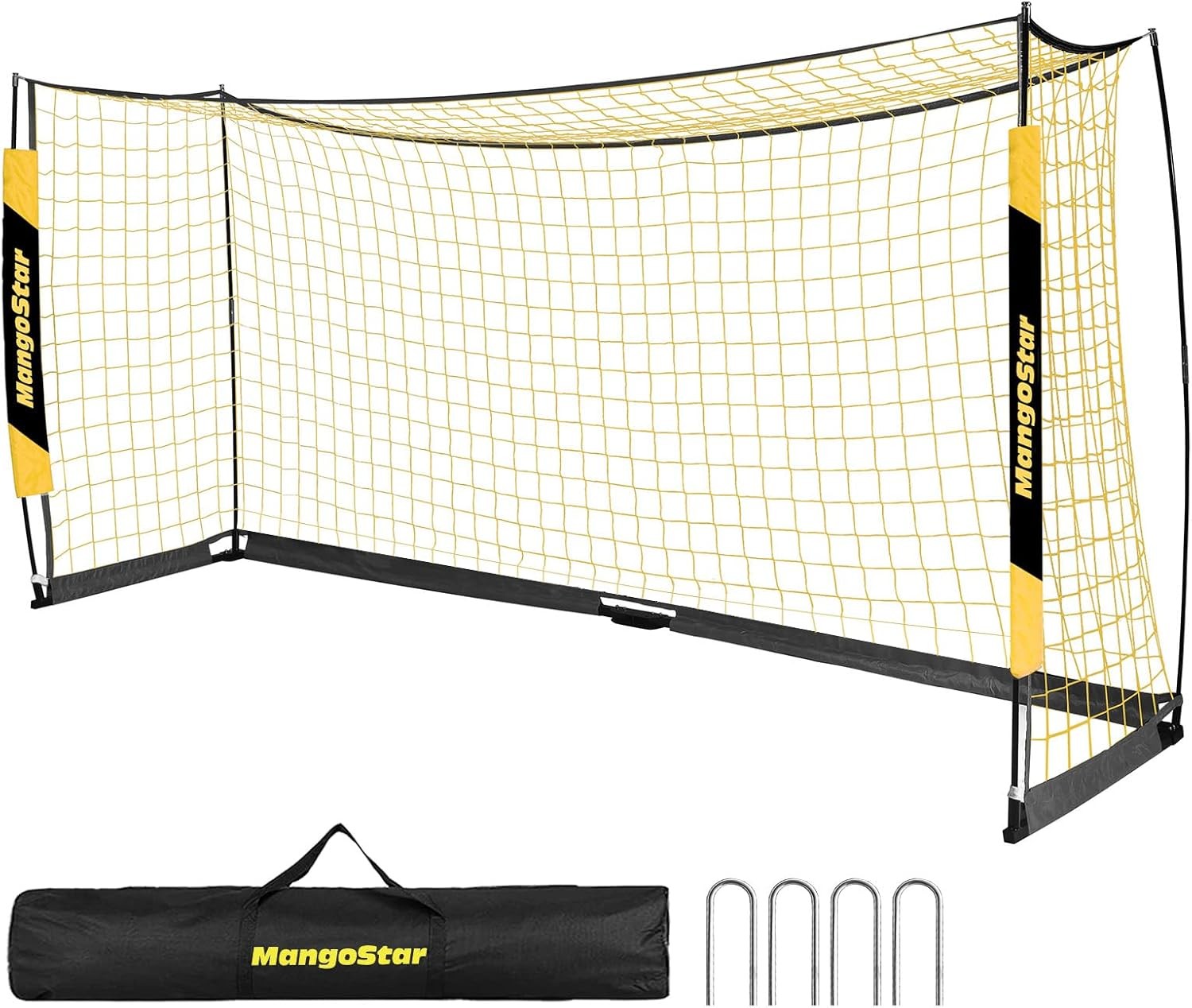 MangoStar Soccer Goal, 12X6 FT Soccer Goal for Backyard Portable Net Collapsible Metal Base, Quick Set Up Soccer Net for Indoor Outdoor Practice Training...