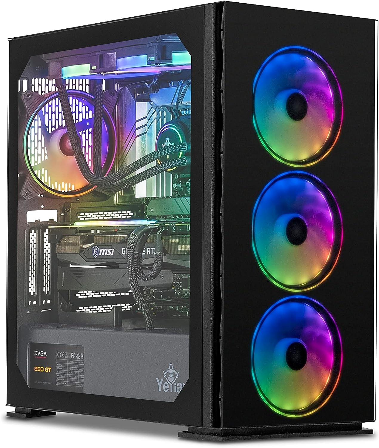 YEYIAN Gaming PC Intel 13th Gen Desktop Computers,Yari II X13 i7 13700KF 5.40 GHz,Nvidia Geforce RTX 3070 Ti 8 GB, 16GB DDR5 4800Mhz,1TB NVMe SSD,VR Ready,850W PSU,AIO Liquid Cooler,Win 11 Home