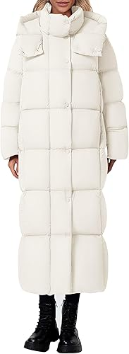 PRETTYGARDEN Women's Winter Long Puffer Coats Hooded Zip Up Casual Thickened Down Jackets Trendy Warm Clothes Outerwear