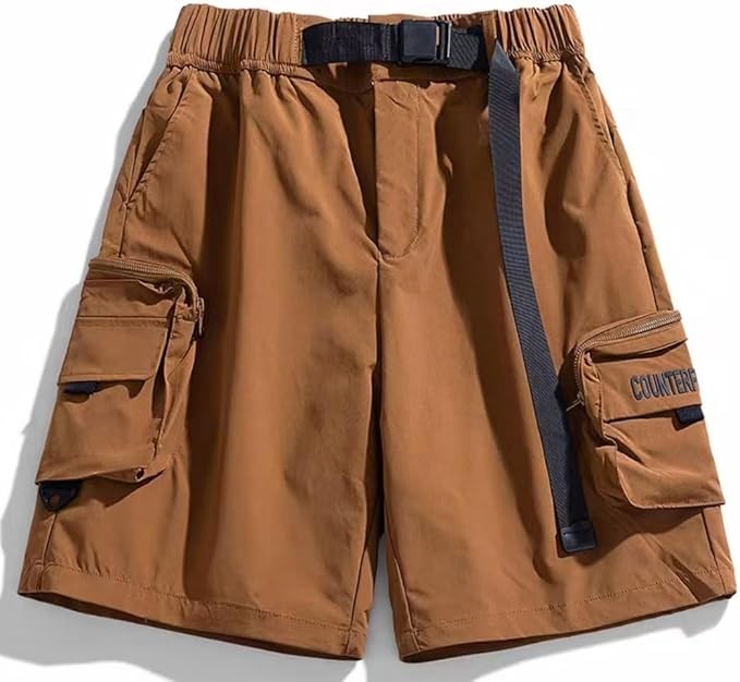 Men's Stretch Cargo Shorts Lightweight with Pockets & Drawstring Elastic Waist - Summer Work Shorts for Outdoor