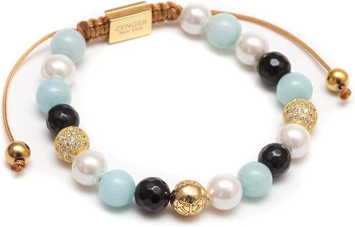 ZENGER Jewelry Emily Macrame Bracelet - 8mm mixed beaded, adjustable