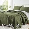 Homelike Moment California King Quilt Bedding Set, Bedspreads Cal King Size Lightweight Olive Green Quilts Set Soft Coverlet for All Season