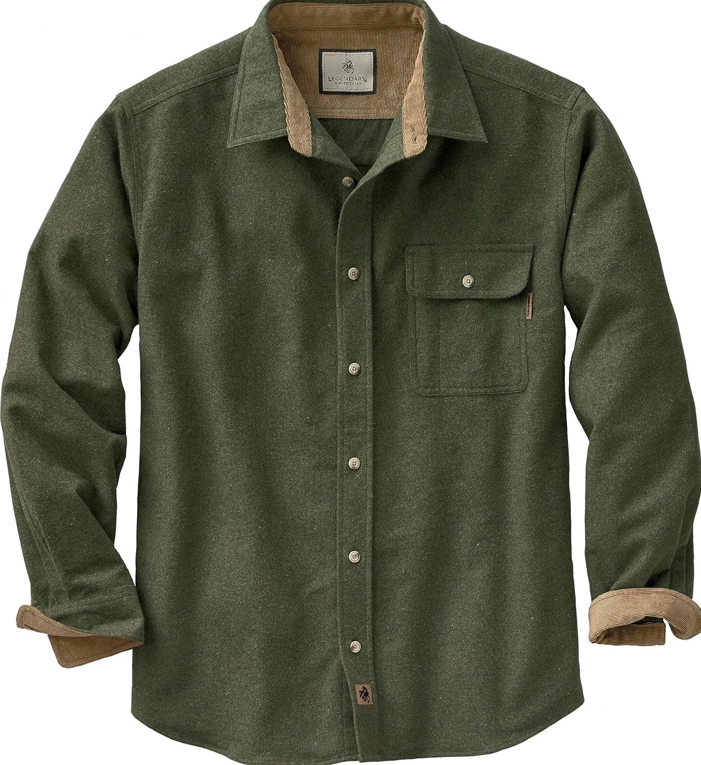Legendary Whitetails Men's Buck Camp Flannel Solid Shirt