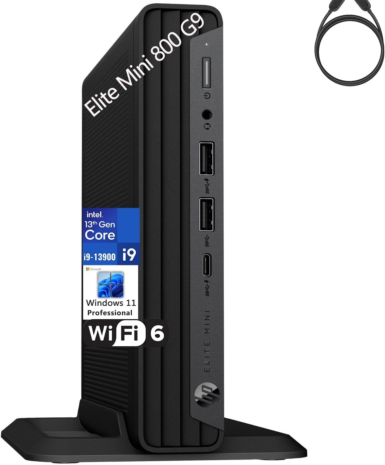 HP Elite Mini 800 G9 Business Desktop 13th Generation Intel 24 Core i9-13900 up to 5.6GHz, 64GB DDR5 RAM, 1TB PCIe SSD, WiFi 6, Bluetooth, keyboard and mouse, Windows 11 Pro, venthear