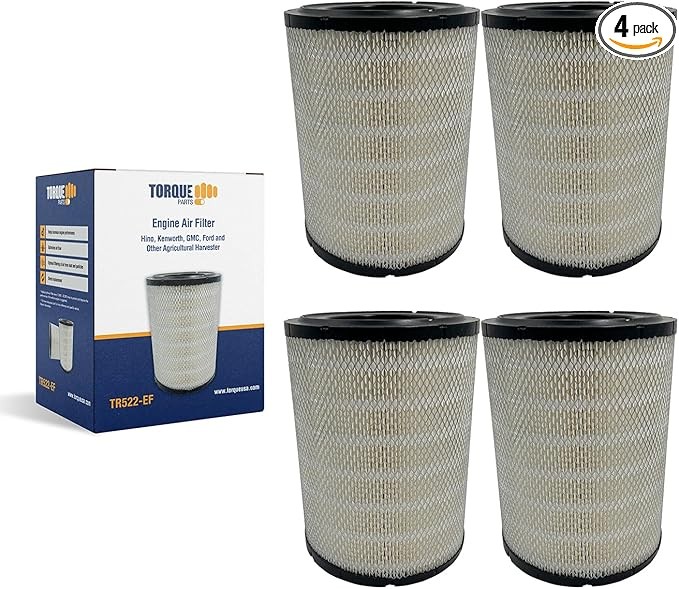 TORQUE 4-piece engine air filter compatible with selected semi-truck replacement parts RS2863 AF25220 LAF1878 1619027C1 6433 88433 PA2863 CA7139 20188124 DN 3I. 1550 (TR522)
