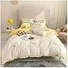Double-Sided 100% Pure Cotton 4-Piece Set with Embroidered Pattern and Elegant Quilt Cover Embroidered Decorative Bed Pillowcase