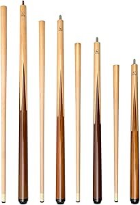 Set of Aska Mixed Length Cues LS, Canadian Hard Rock Maple Billiard Pool Cue Sticks, Short, Kids Cues