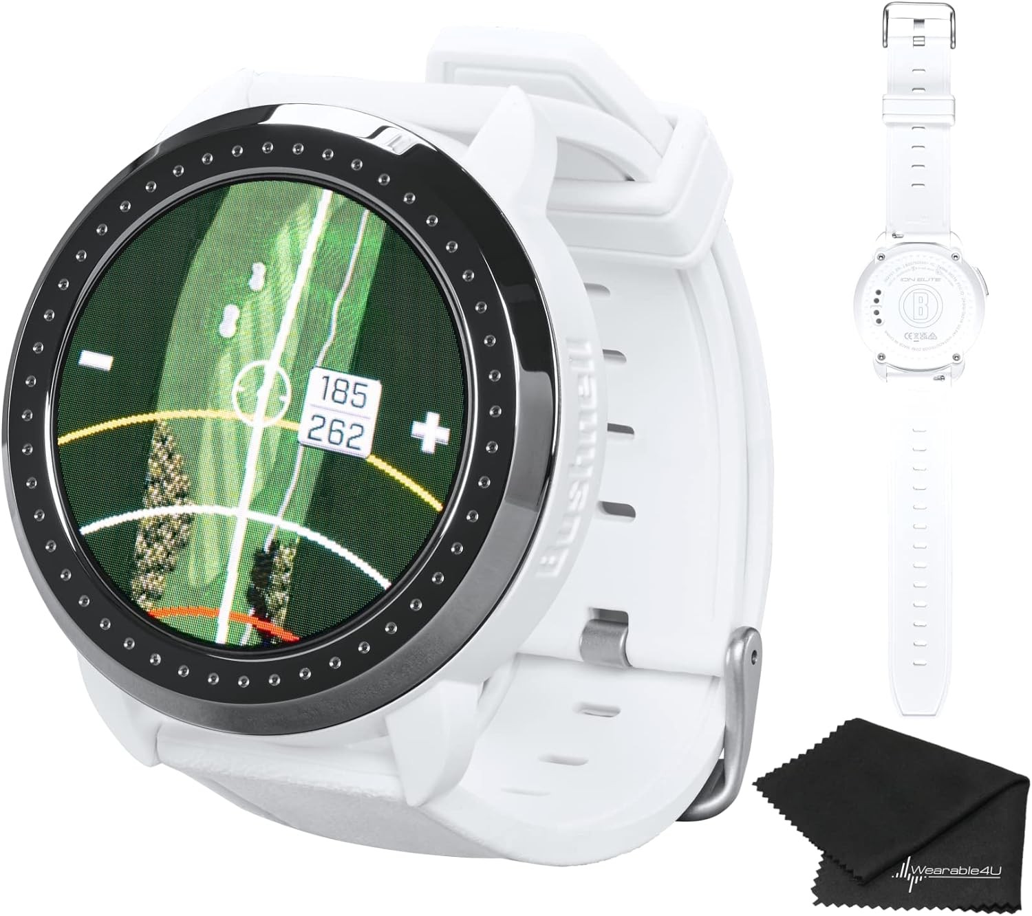 Bushnell iON Elite White Golf GPS watch with wearable 4U cloth set