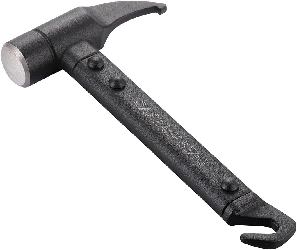 Captain Stag UA-4541 Peg Hammer, Tent Hammer, Solid Aluminum, Peg Removal, Short Hammer, Black, Product Size: Approx. 1.3 x 4.5 x 9.1 inches (32 x 115 x 232 mm)