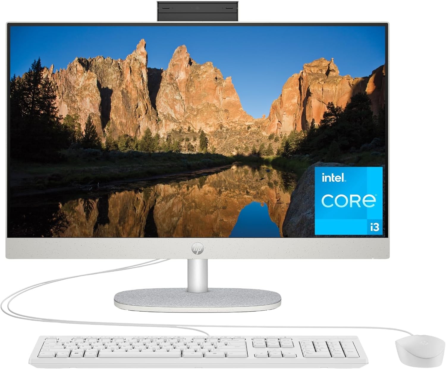 HP 24-inch All-in-1 Desktop, FHD Monitor, Intel Core i3-N300, 8 GB RAM, 512 GB SSD, Intel UHD Graphics, Windows 11 Home, 24-cr0042 (2023)